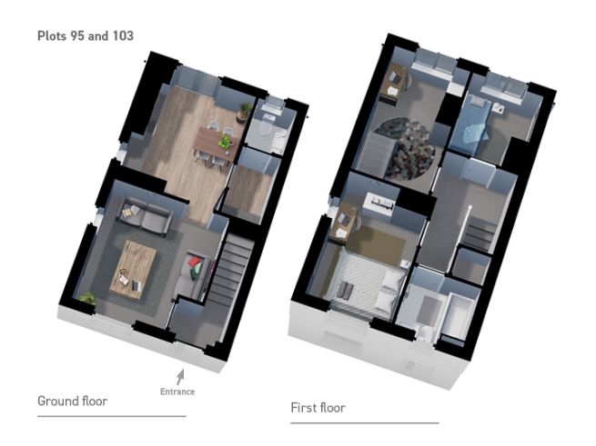 Floor plan 3 bedroom house - artist's impression subject to change